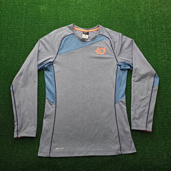 Nike Shirt Mens Small Blue Gray Long Sleeve Sample KD Fearless Basketball Casual - Picture 1 of 13